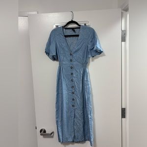 Midi length denim dress size medium ZARA